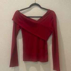 Red rib top